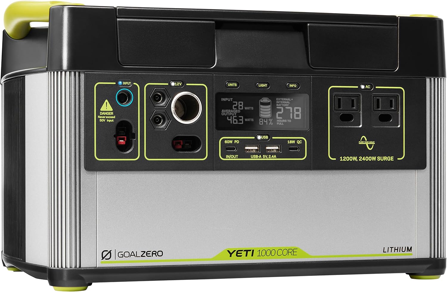 Portable Power Station, 1000 W, Solar-Powered Generator P502696