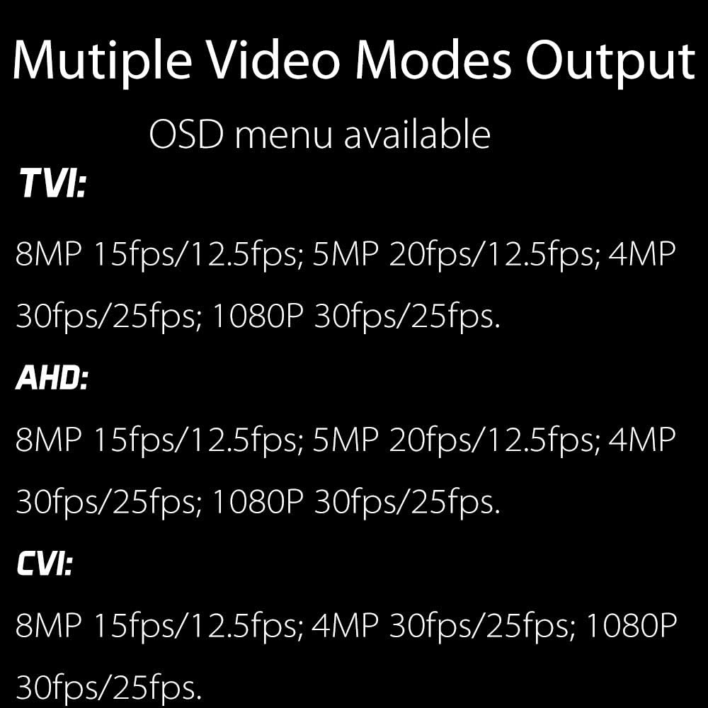 Clear Night Vision 5MP TVI/AHD 4MP HDCVI 2.8-12mm Manual Zoom Bullet CCTV Security Camera M9083