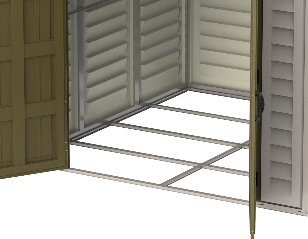 Offwhite/Brown 8x8 Outdoor Storage Shed L553482