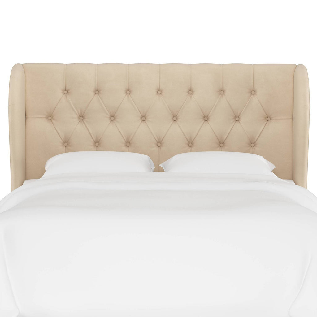 Tufted Wingback Headboard Velvet Pearl G821169