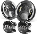 7'' Black Cree LED Headlights and 4'' LED Fog Lights K47462