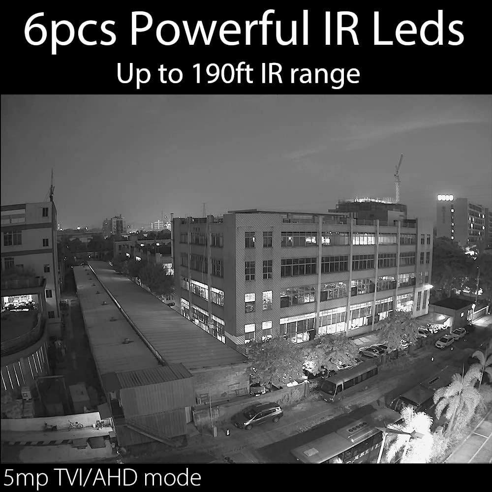 Clear Night Vision 5MP TVI/AHD 4MP HDCVI 2.8-12mm Manual Zoom Bullet CCTV Security Camera M9083