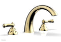 Polished Brass Deck Tub Set Curved Handles High Spout V582233