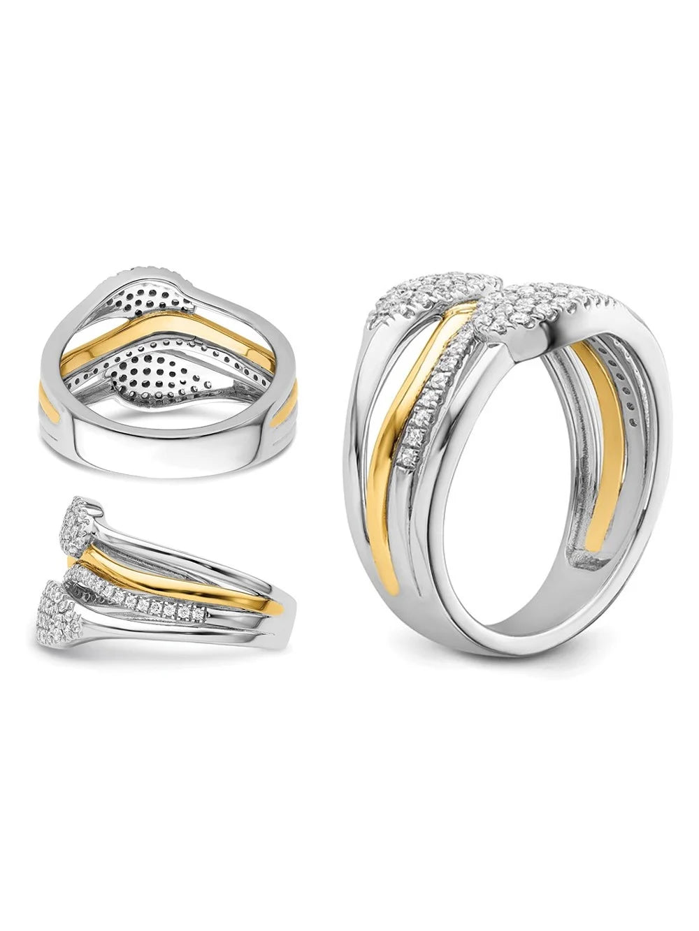 14K White and Yellow Gold Lab-Grown Diamond Ring N10406