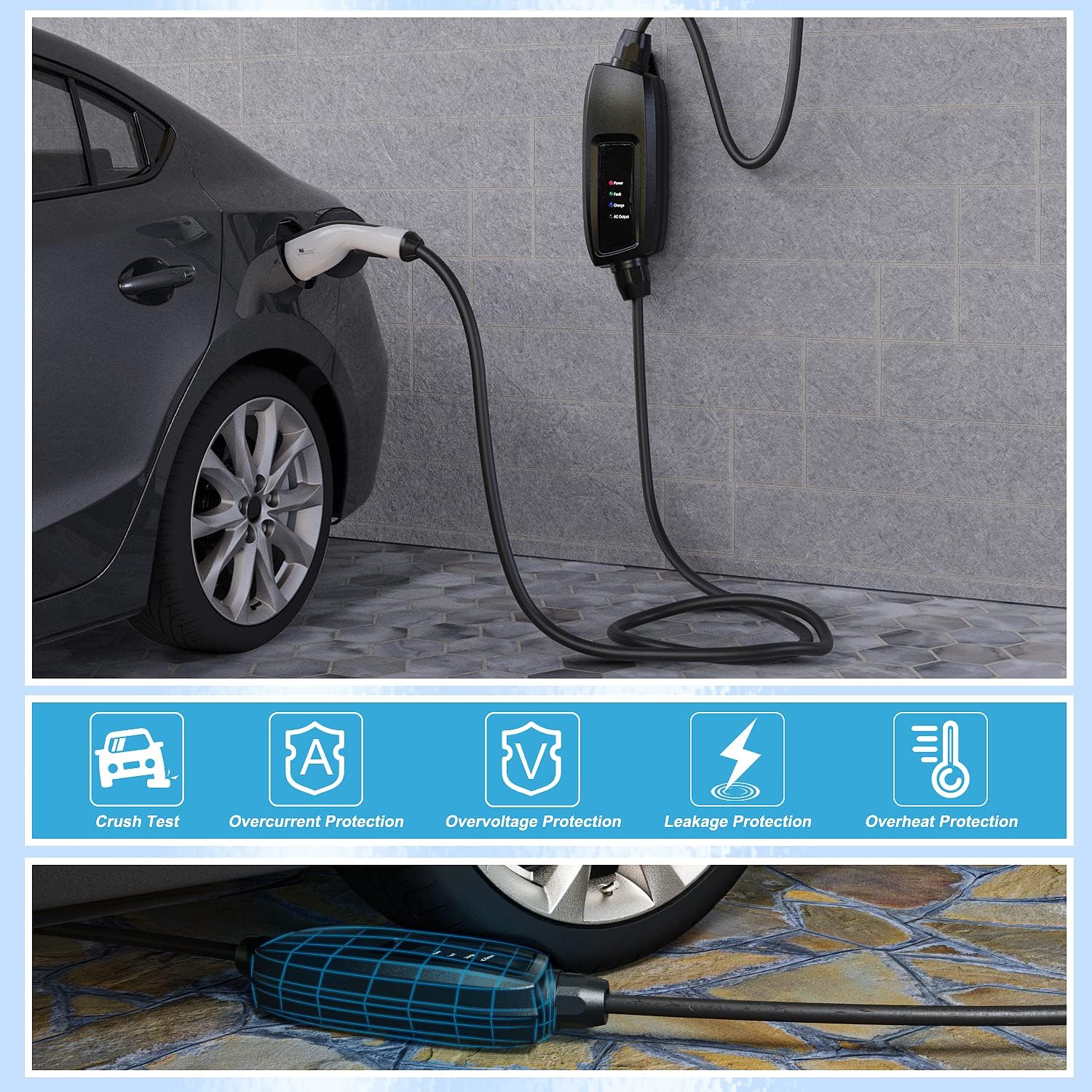 Portable EV Charger with Adapter J8150