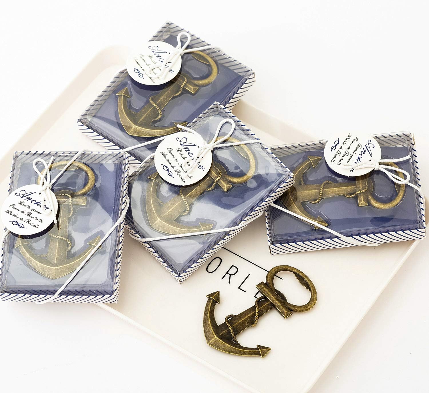 30Pcs Nautical Anchor Bottle Openers with Individual Gift Package D906416