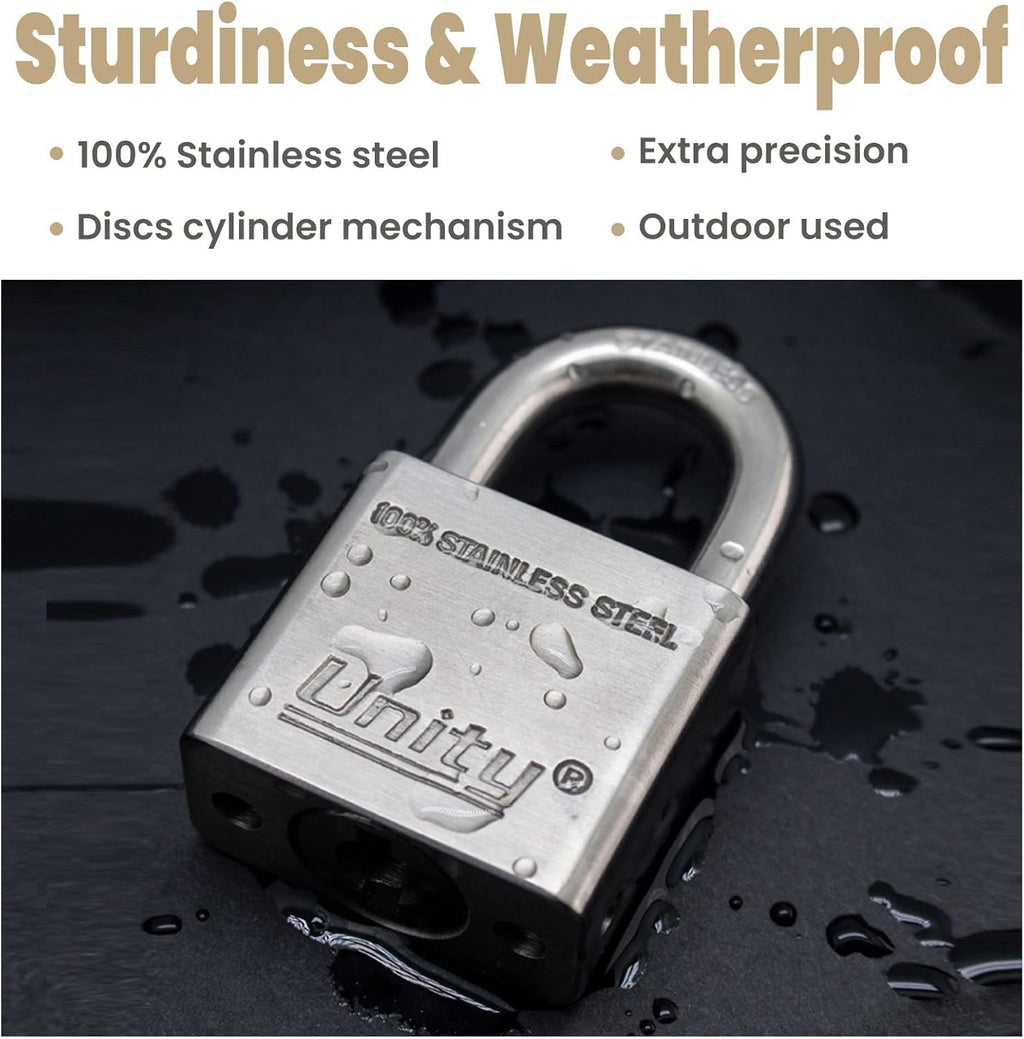 100% Stainless Steel Keyed Alike Marine Lock, Pack of 2 (50mm) R9790