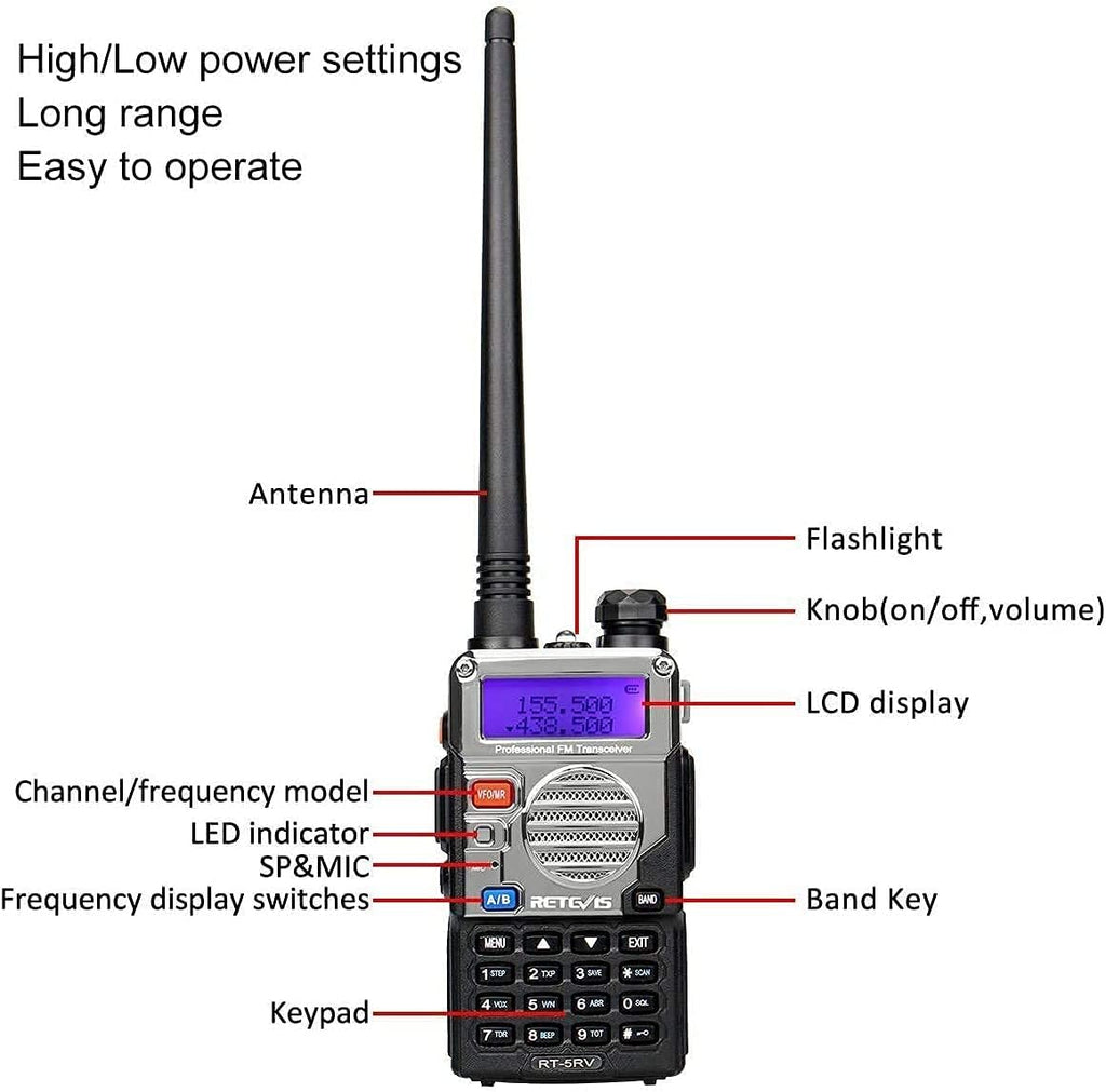 6 Pack Dual Band Rechargeable Walkie Talkies with 6-Way Charging Station M908
