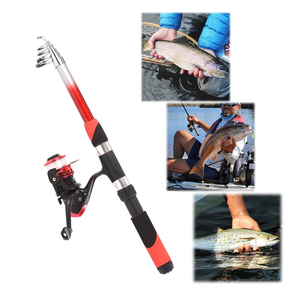 2.1m Telescopic Fishing Rods with 2PCS Reels Fishing Bag H62377