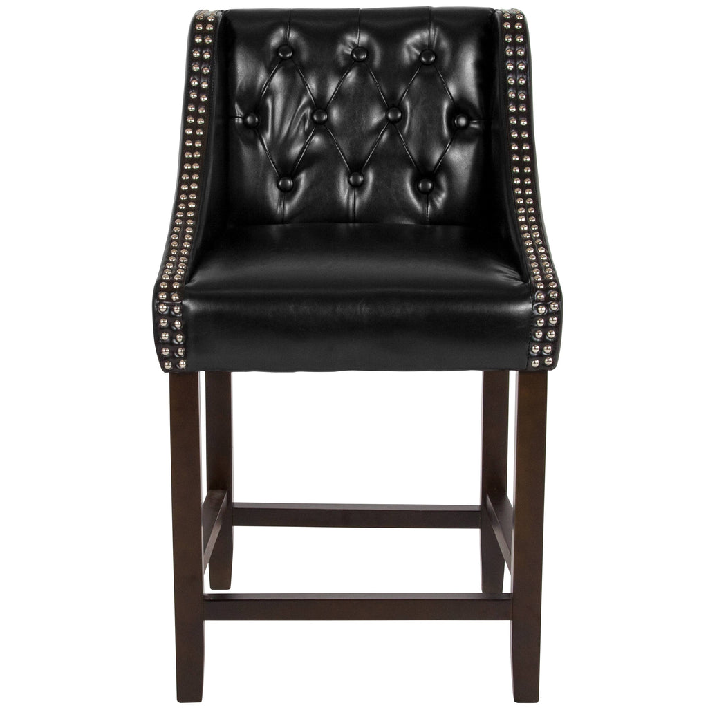 Black Leather Counter Height Stool N370