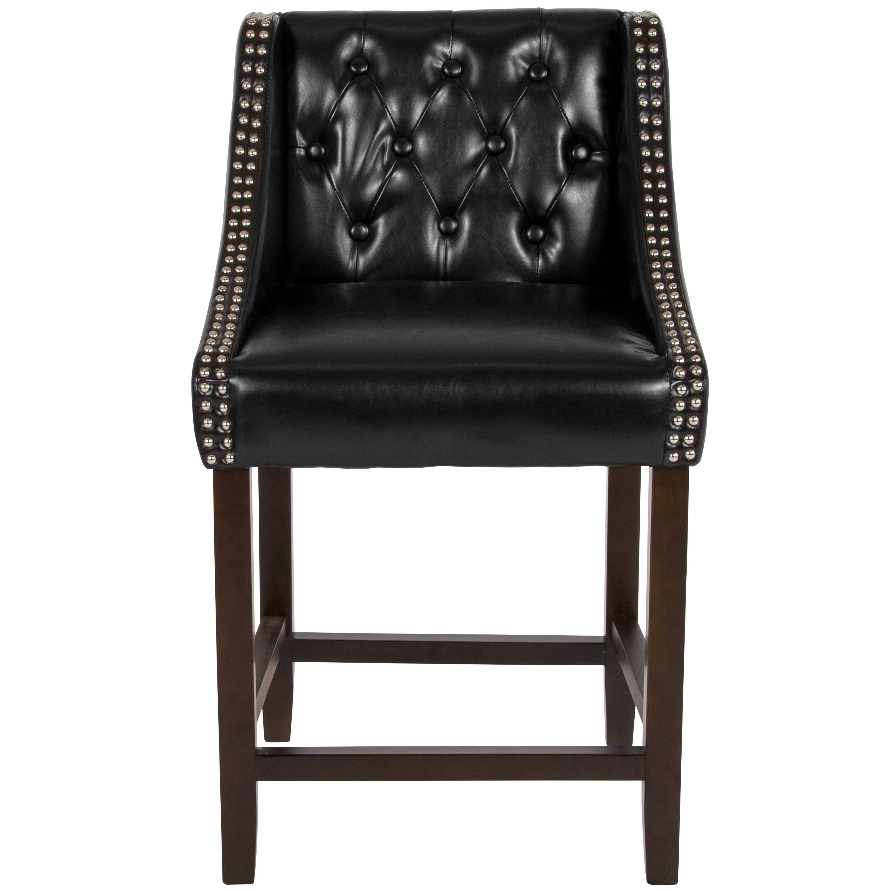 Black Leather Counter Height Stool N370