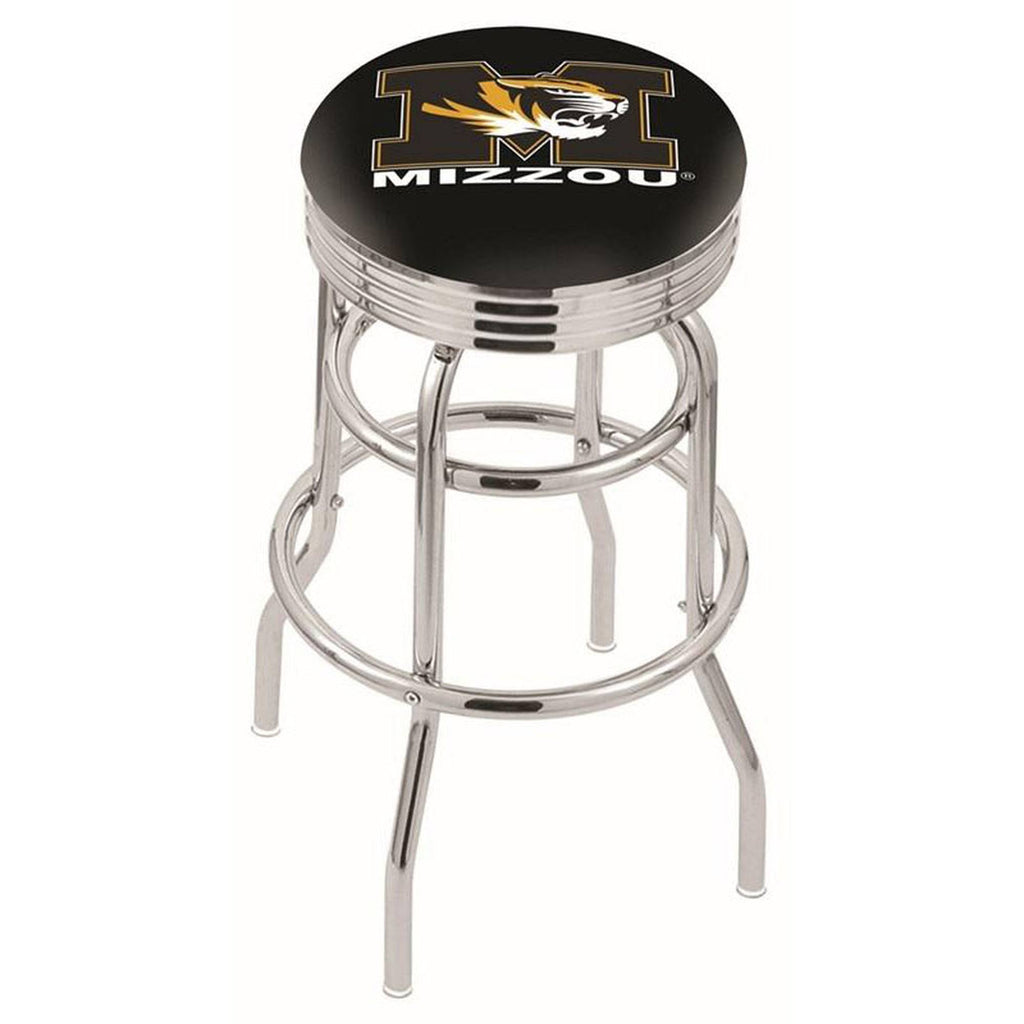 Chrome Double Ring Swivel Bar Stool Q211