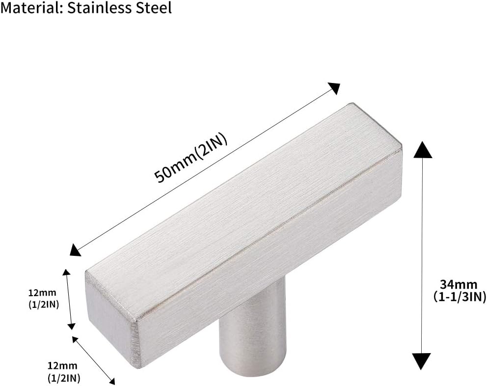 50 Pack Square Cabinet Handle 8.75 Length Satin Nickel V20745