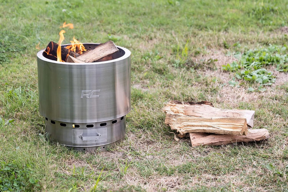 Stainless Steel Smokeless Fire Pit with Carry Bag K8108