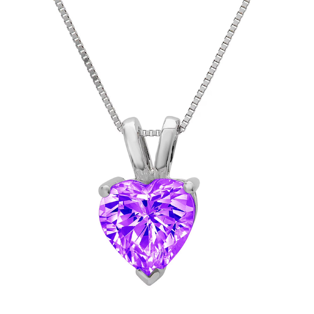 18K White Gold Amethyst Pendant with 16" Chain X99049