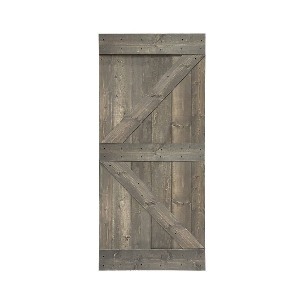 Espresso Solid Knotty Pine Wood Interior Sliding Barn Door Slab M917455