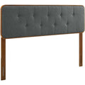 Tufted Twin Fabric and Wood Headboard N2079