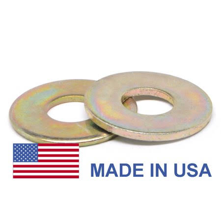 5/8 inch Grade 8 Flat Washer USS Pattern Medium Carbon Steel Yellow Zinc Plated Pk 250 E629325