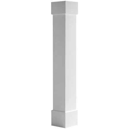 8x22W x 8&H Craftsman Classic Square Non-Tapered Smooth Column with Standard Capital & Standard Base L8278