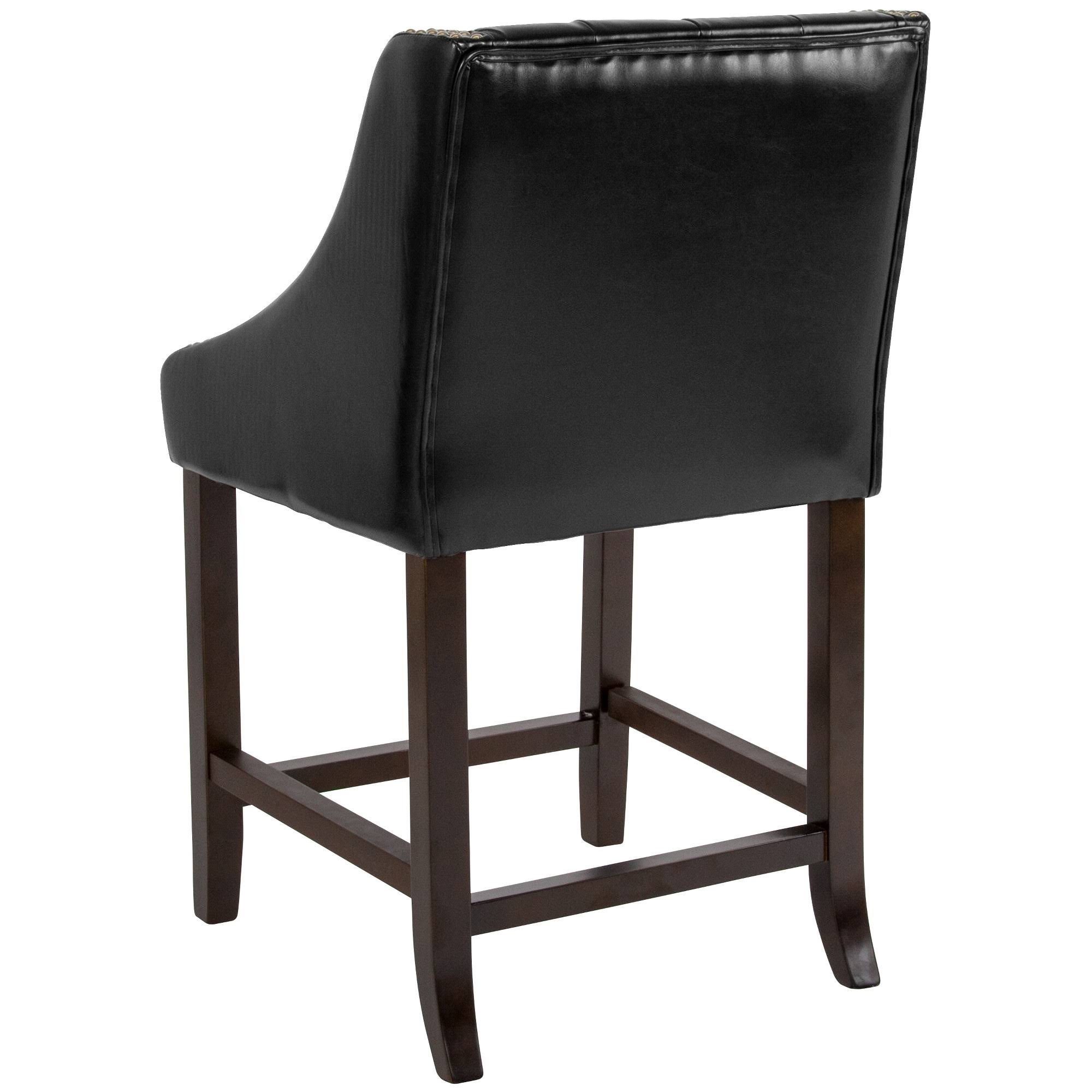 Black Leather Counter Height Stool N370