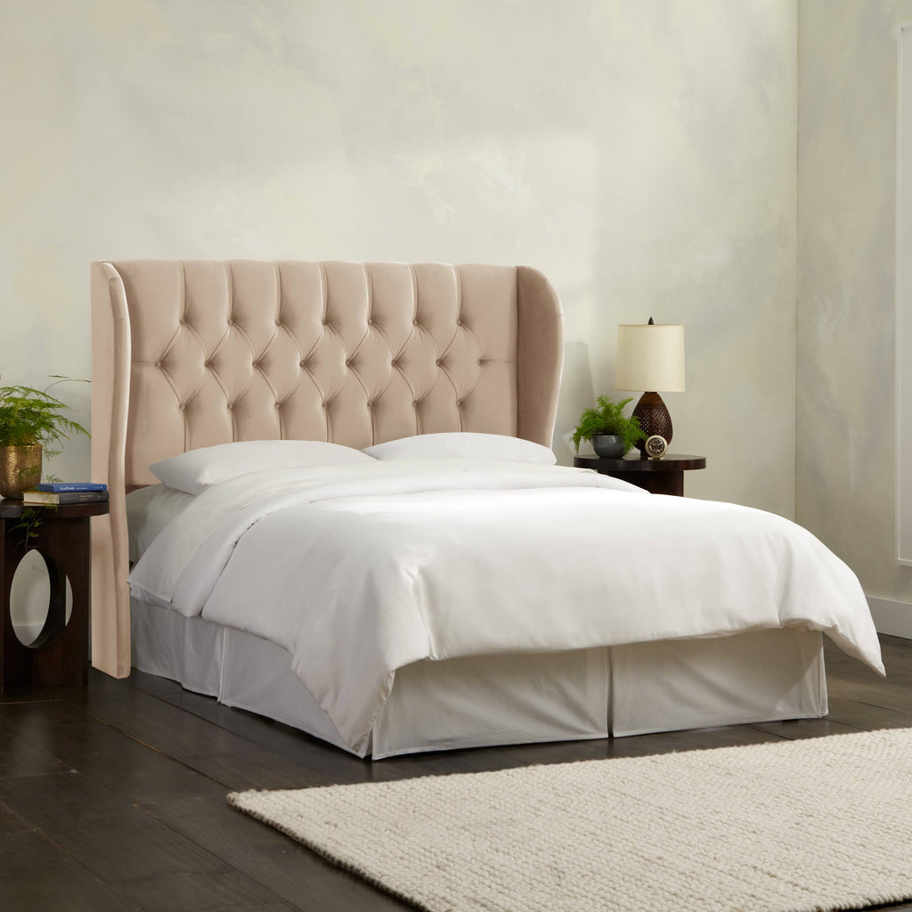 Tufted Wingback Headboard Velvet Pearl G821169