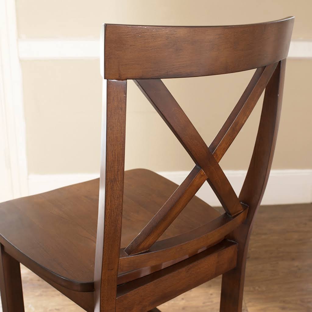Mahogany X-Back Bar Stool Set of 2 R463695