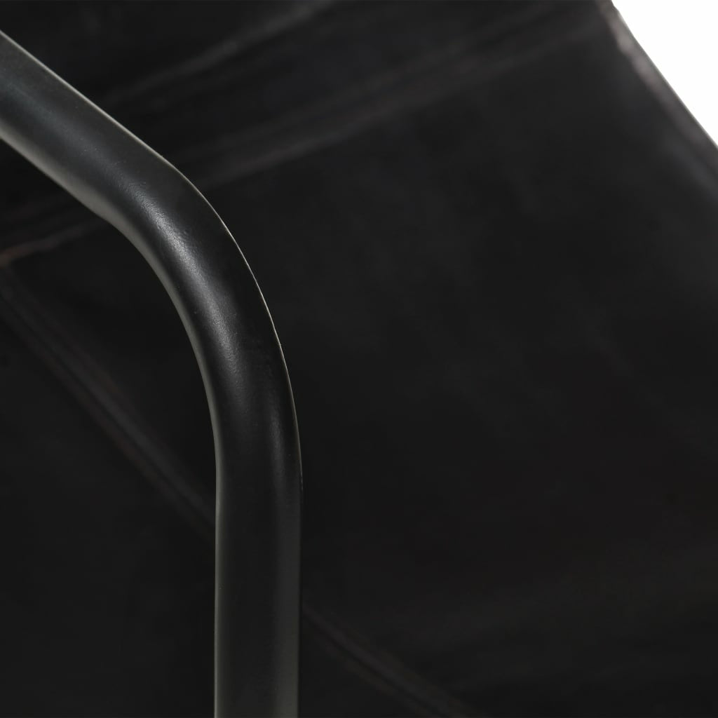 Black Real Leather Armchair K106