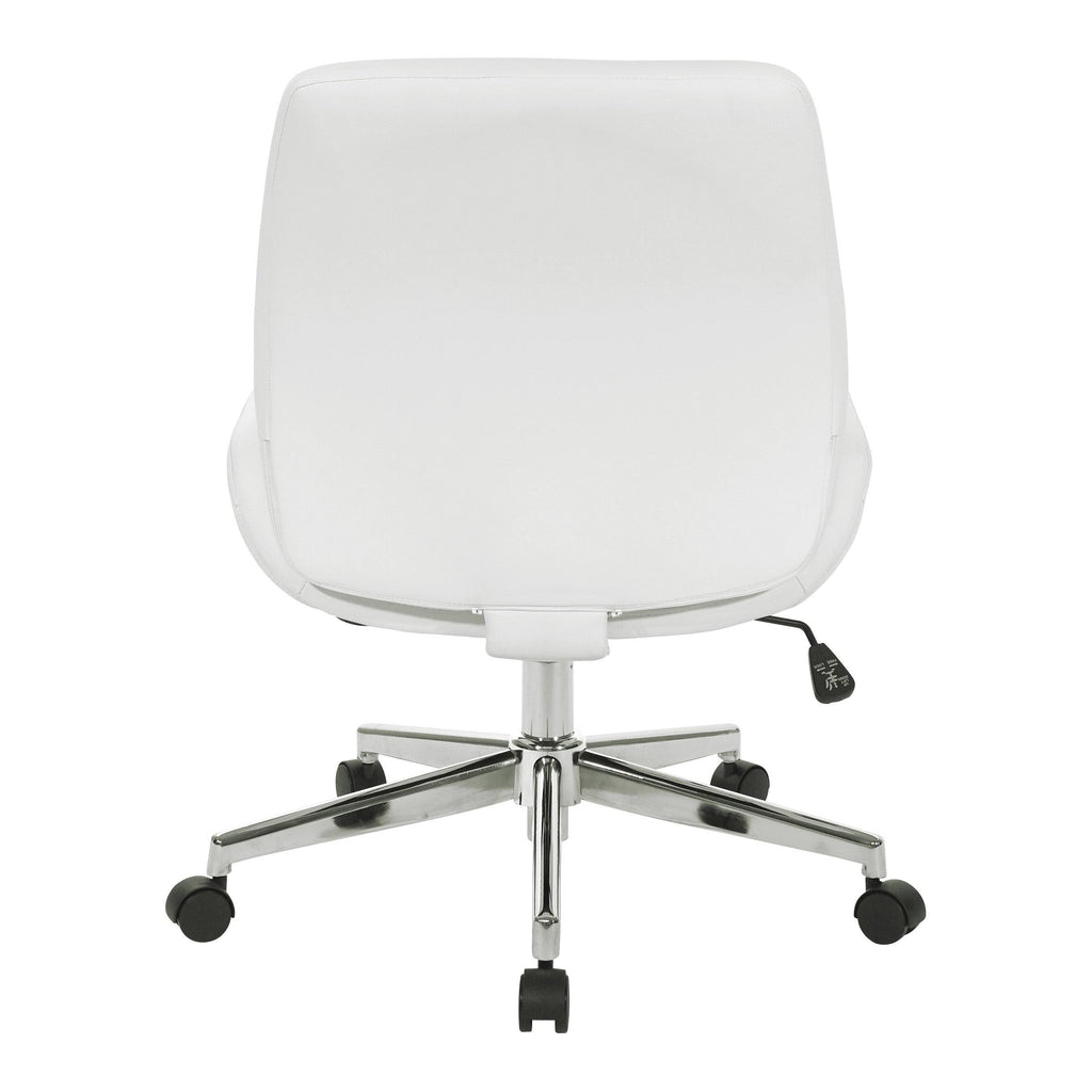 White Faux Leather Chair with Chrome Finish Base E9333
