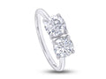 14K White Gold Over Sterling Silver Moissanite 2-Stone Engagement Ring T9951