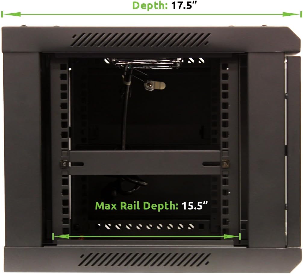6U Wall Mount 19 Inch IT Cabinet Rack Enclosure Glass Door Lock D40937