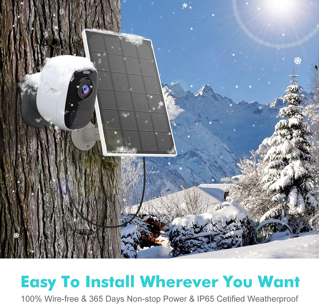 2K Solar Security Camera with Solar Panel X7596