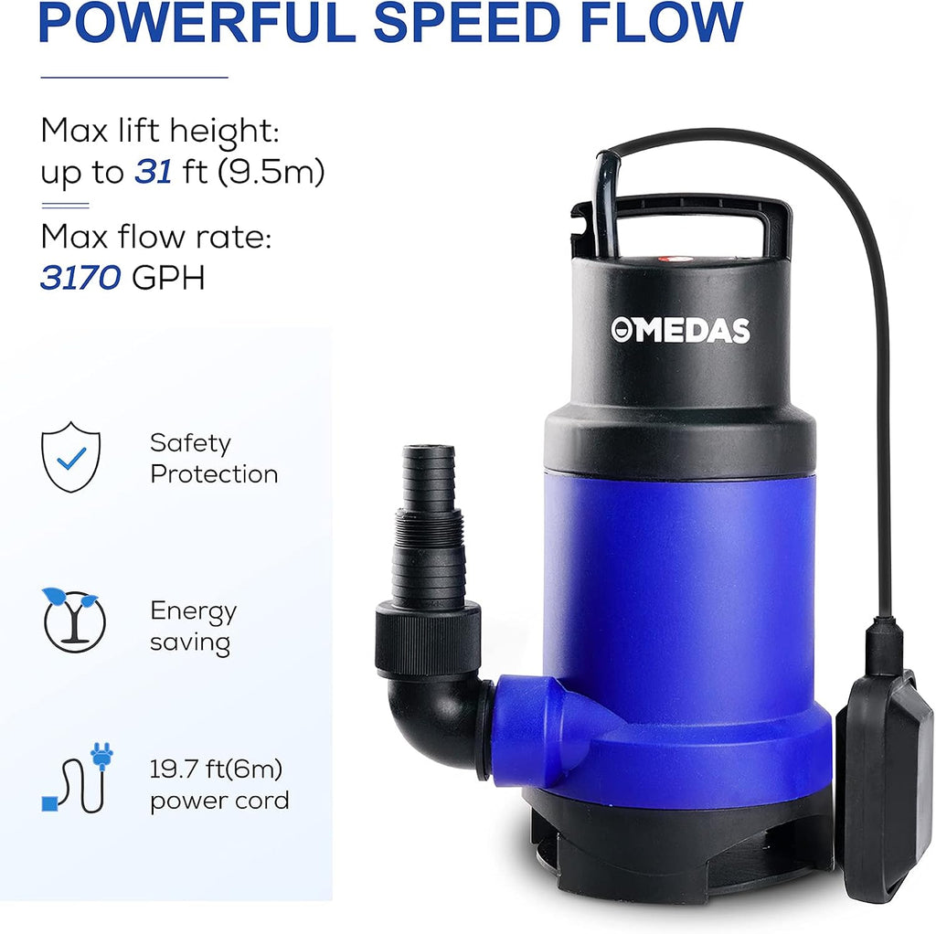 2 Pack 750W Submersible Dirty Water Pump with Float Switch W50377