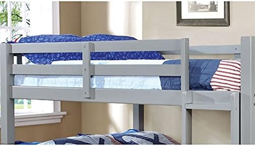 Twin Over Twin Wood Bunk Bed in Gray P457