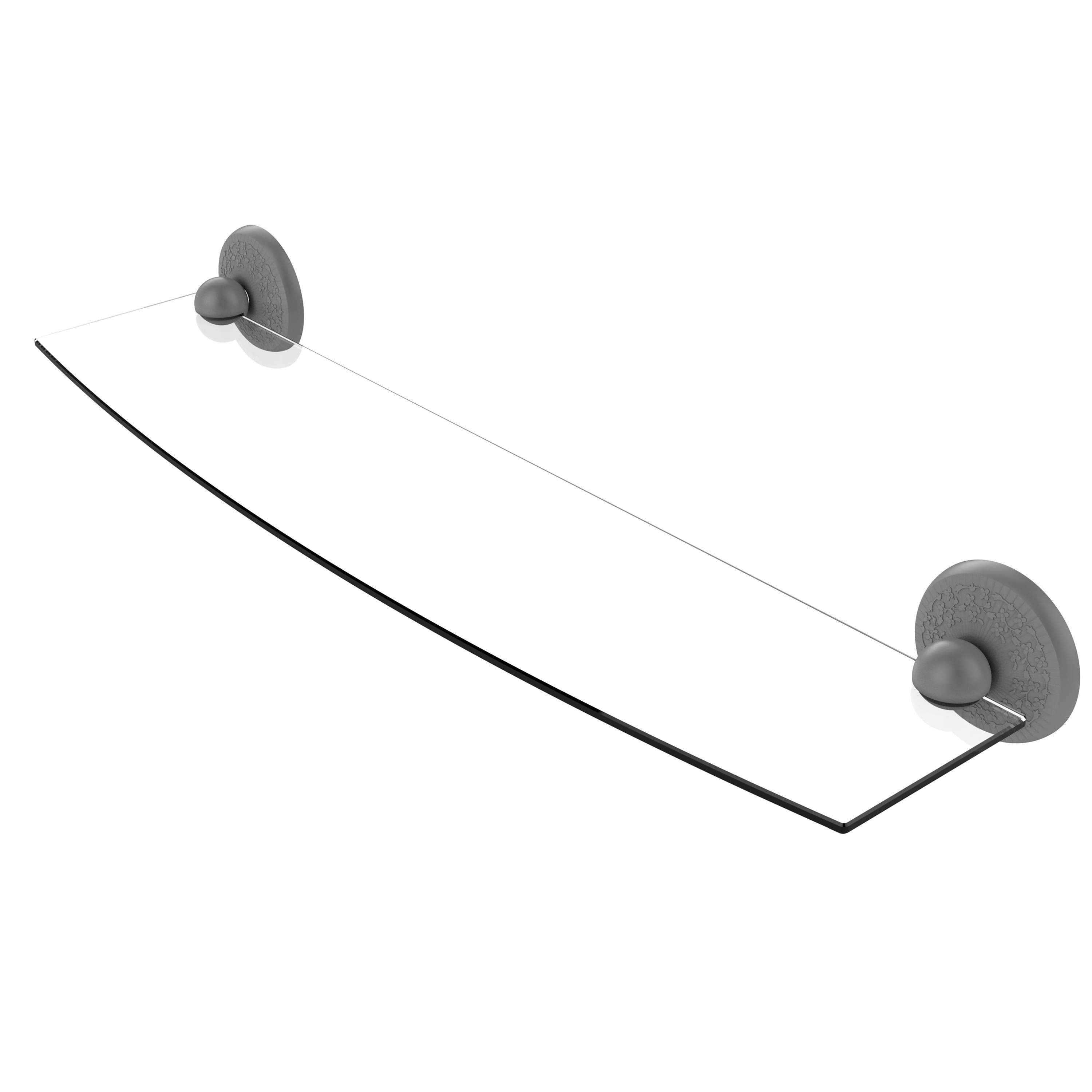 Matte Gray 24 inch Glass Shelf E422