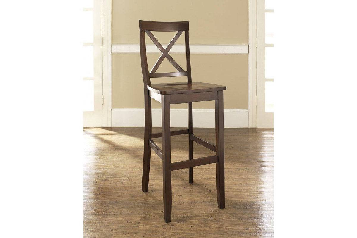 Mahogany X-Back Bar Stool Set of 2 R463695