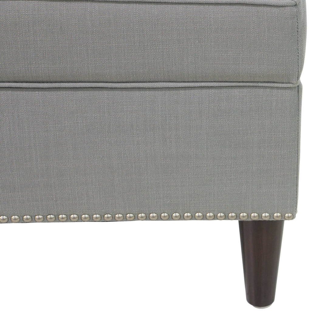 Linen Gray Button Storage Bench M501