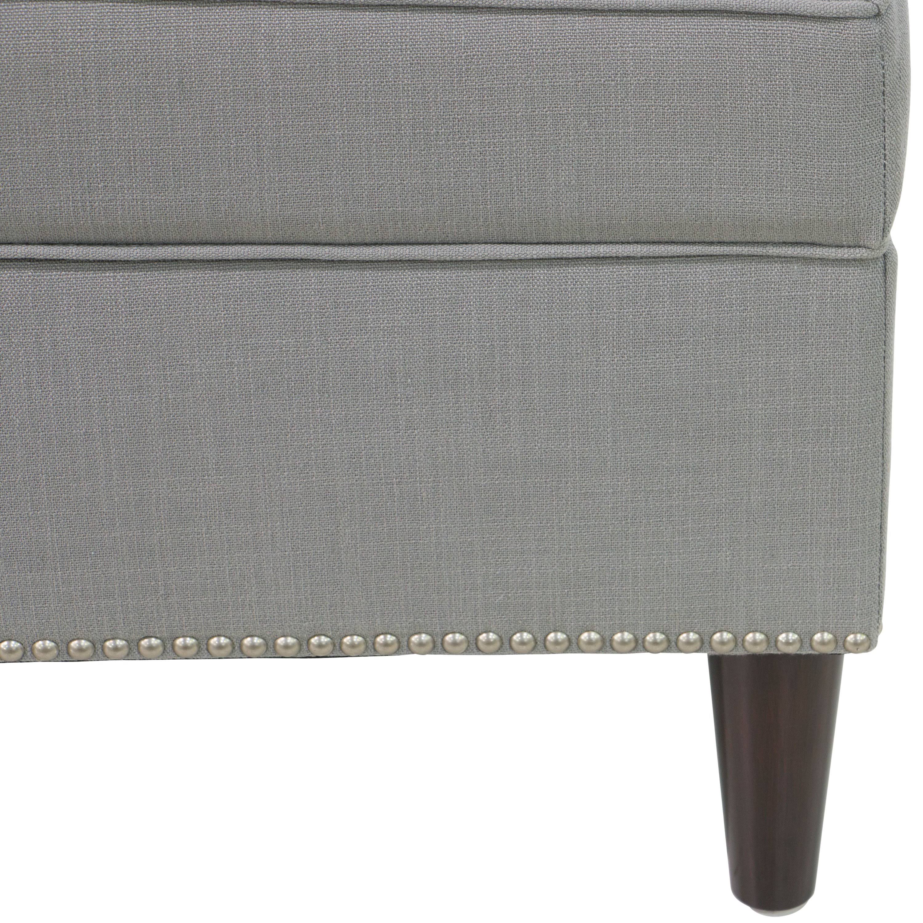 Linen Gray Button Storage Bench M501