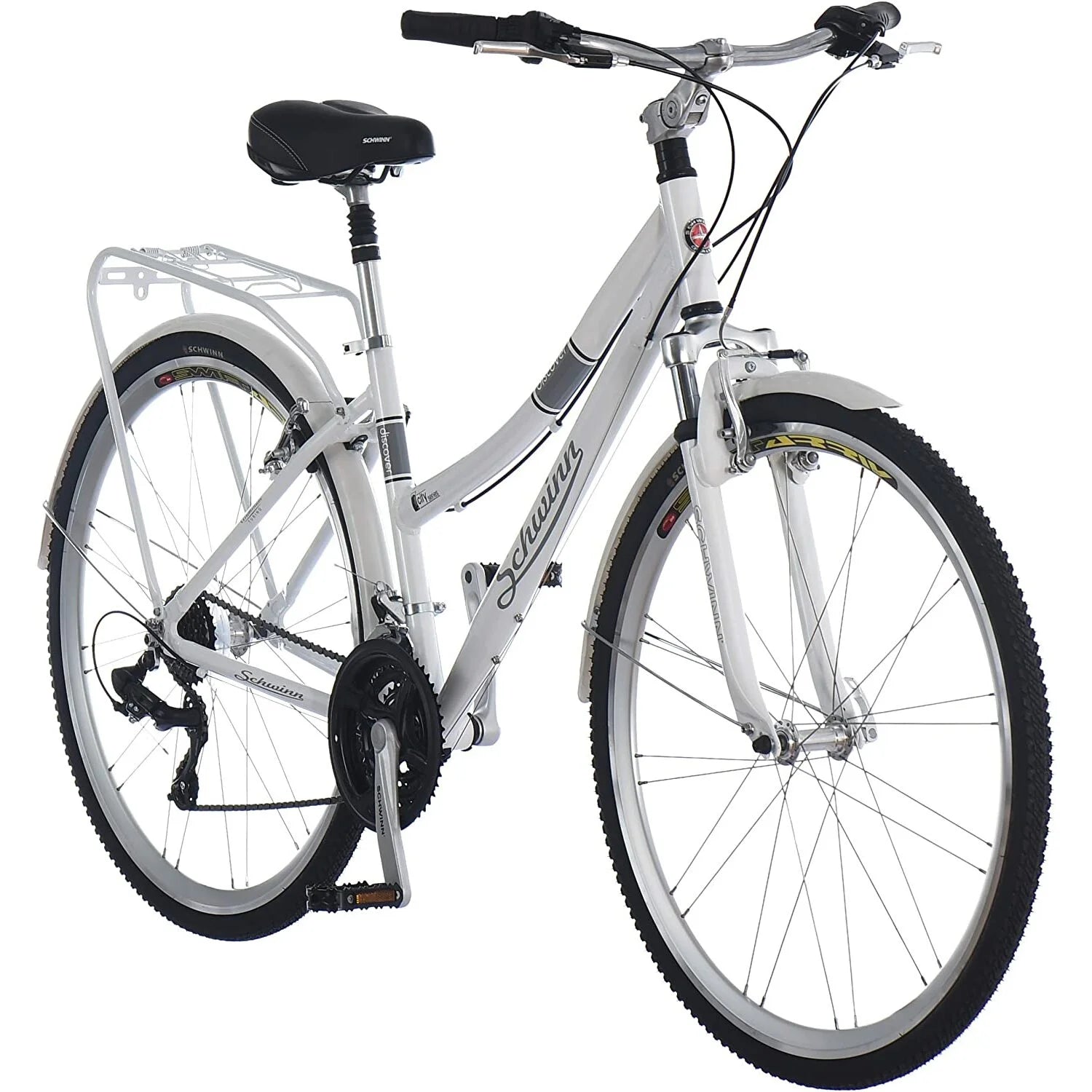 White 700c Women's Hybrid Bicycle E90138