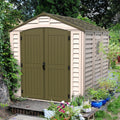 Offwhite/Brown 8x8 Outdoor Storage Shed L553482