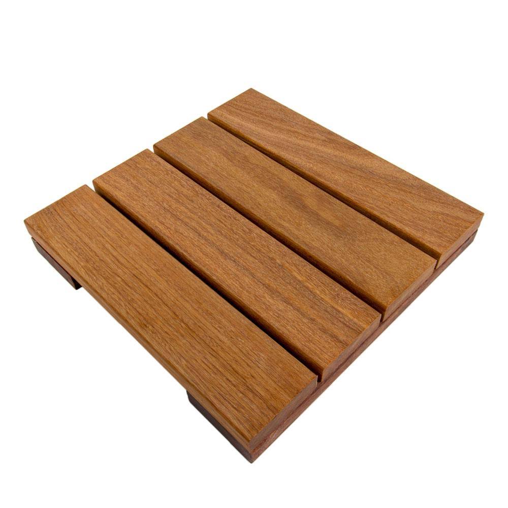Solid Hardwood Deck Tile in Exotic Cumaru (4 per CASE) O434563