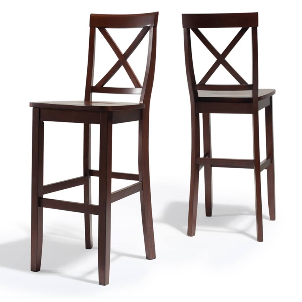 Mahogany X-Back Bar Stool Set of 2 R463695