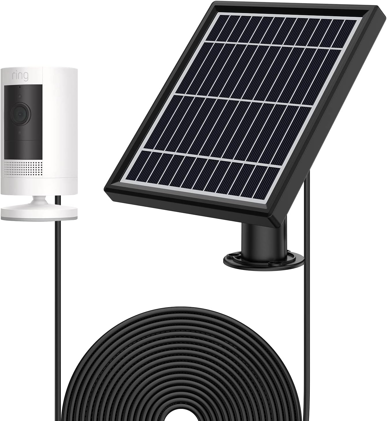 White 5 V 3.5W Solar Panel with Wall Mount and 12ft Power Cable G9553