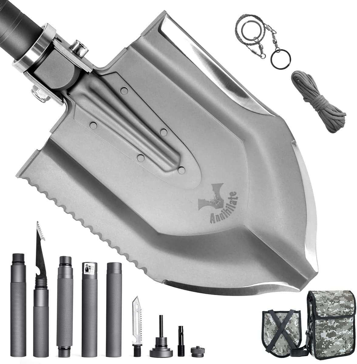 High-Carbon Steel Tactical Folding Shovel with Bag K2159