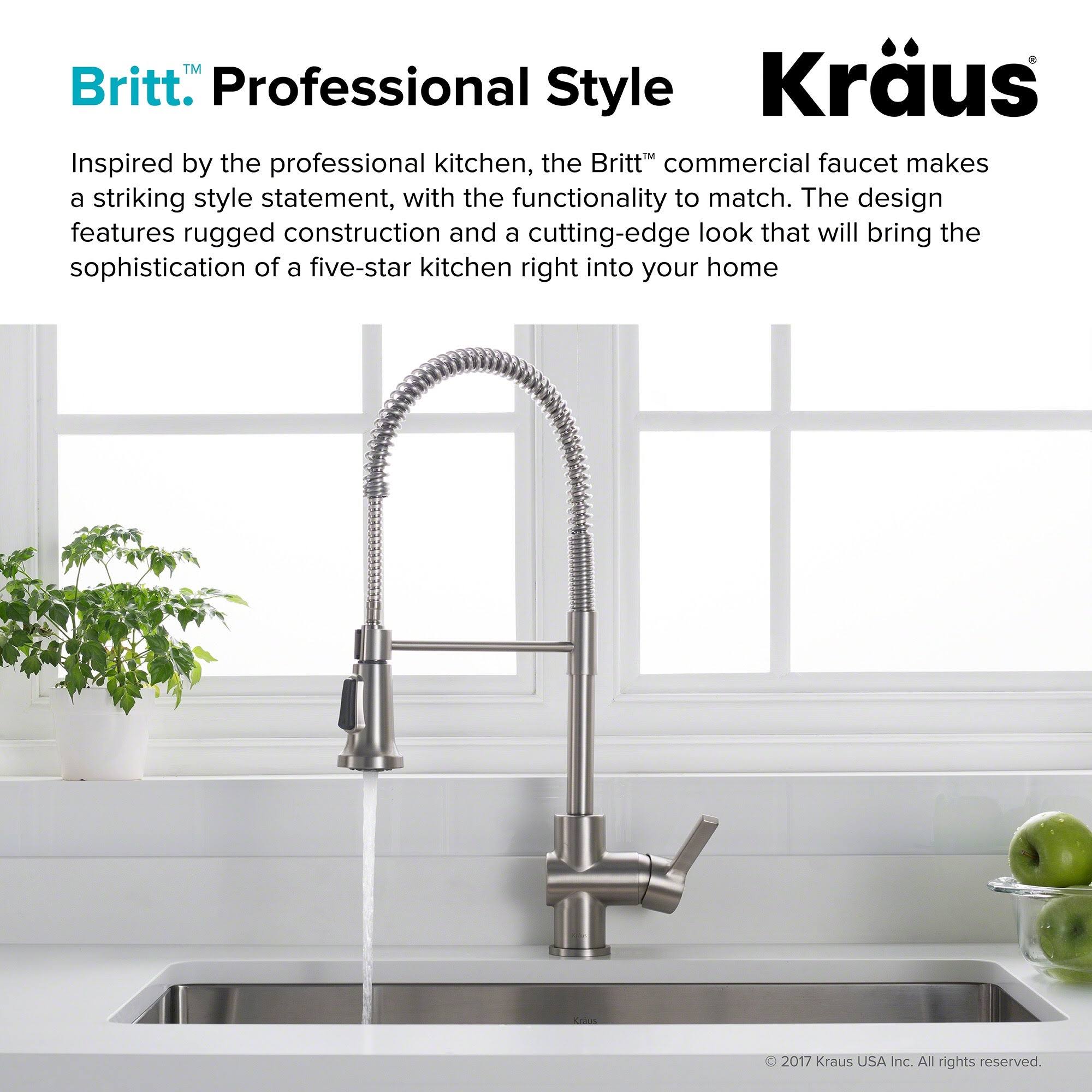 Brushed Gold & Matte Black Commercial Kitchen Faucet with Dual Function Sprayhead Y4658