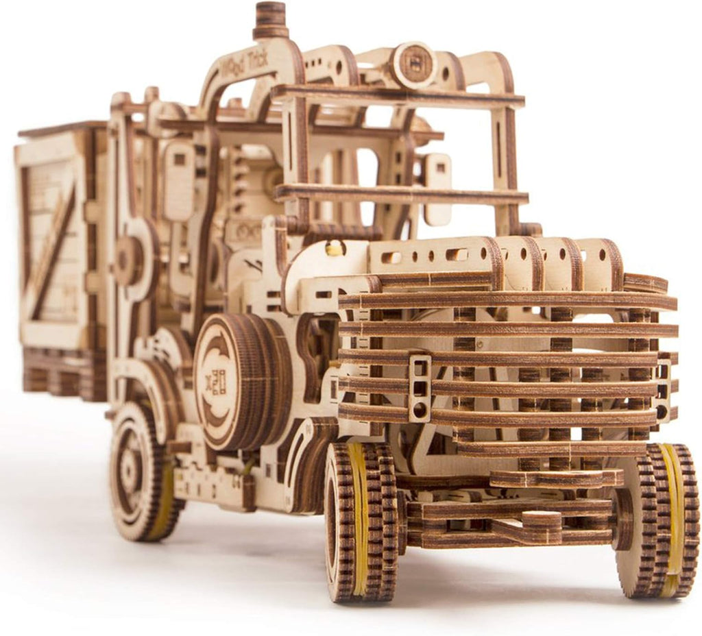 3D Wooden Puzzle Forklift Truck Model Kit with Pallet and Money Box S194929