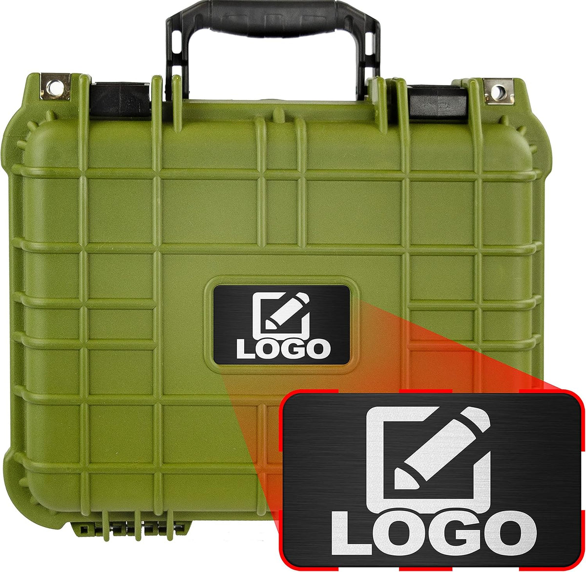 Waterproof Shockproof Hard Case with Foam 13.37 Inch 11.62 Inch 6 Inch (Black) E1287