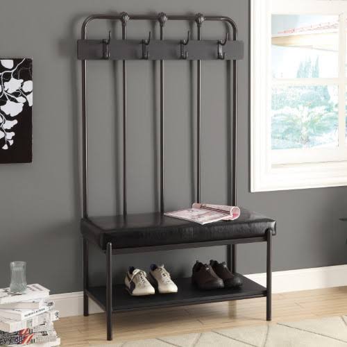 Charcoal Grey Metal Bench B615775