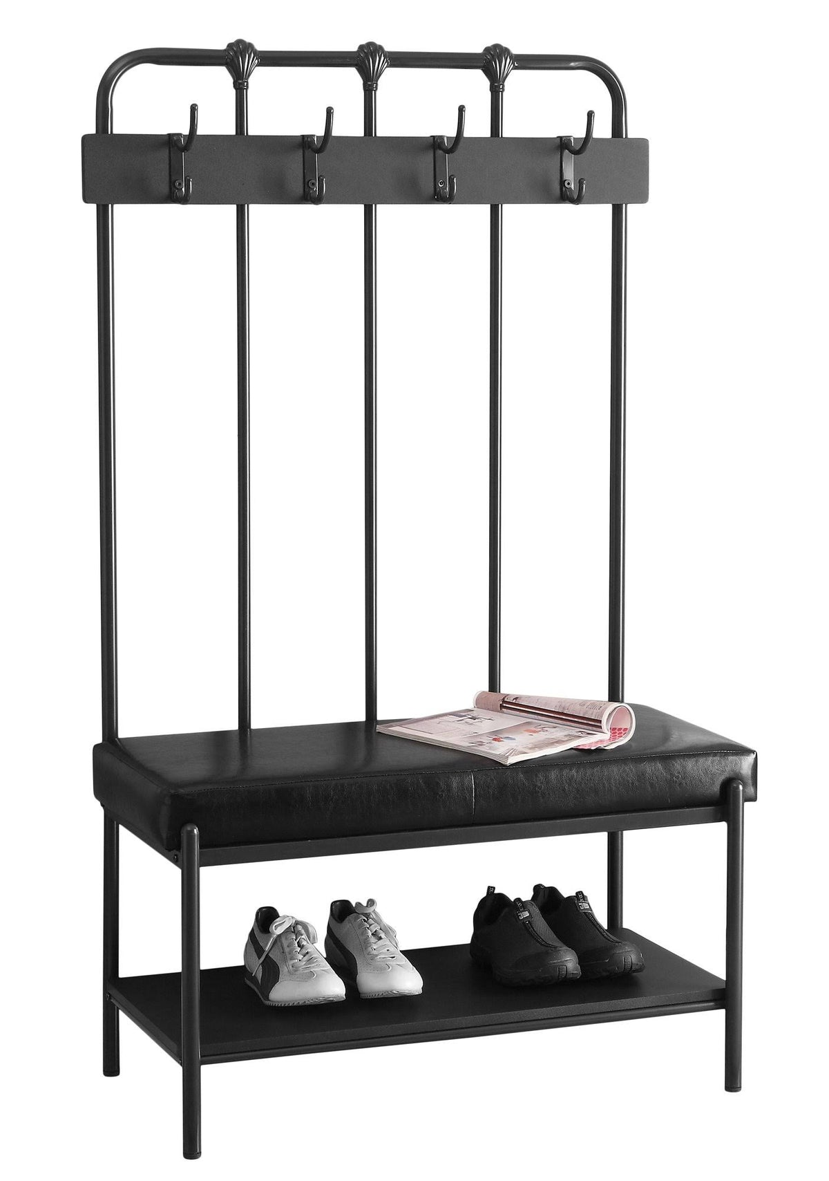 Charcoal Grey Metal Bench B615775