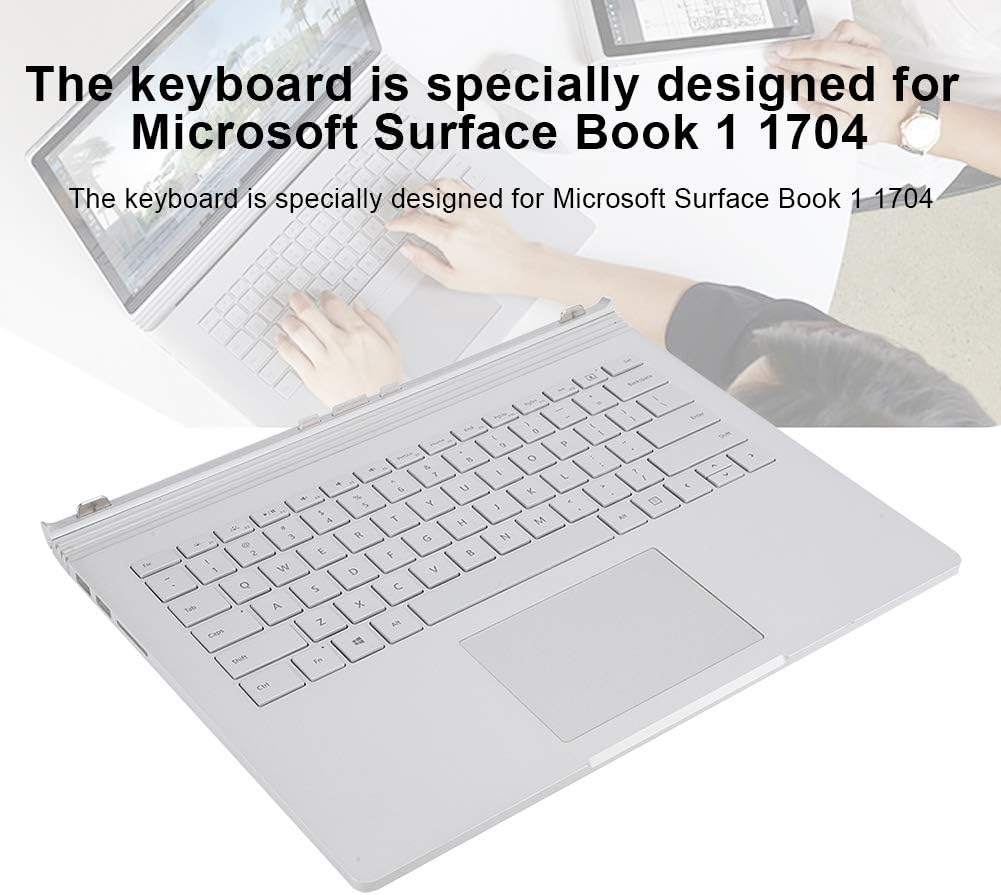 Silver Laptop Keyboard Replacement for Surface Book 1 1704 Q18076