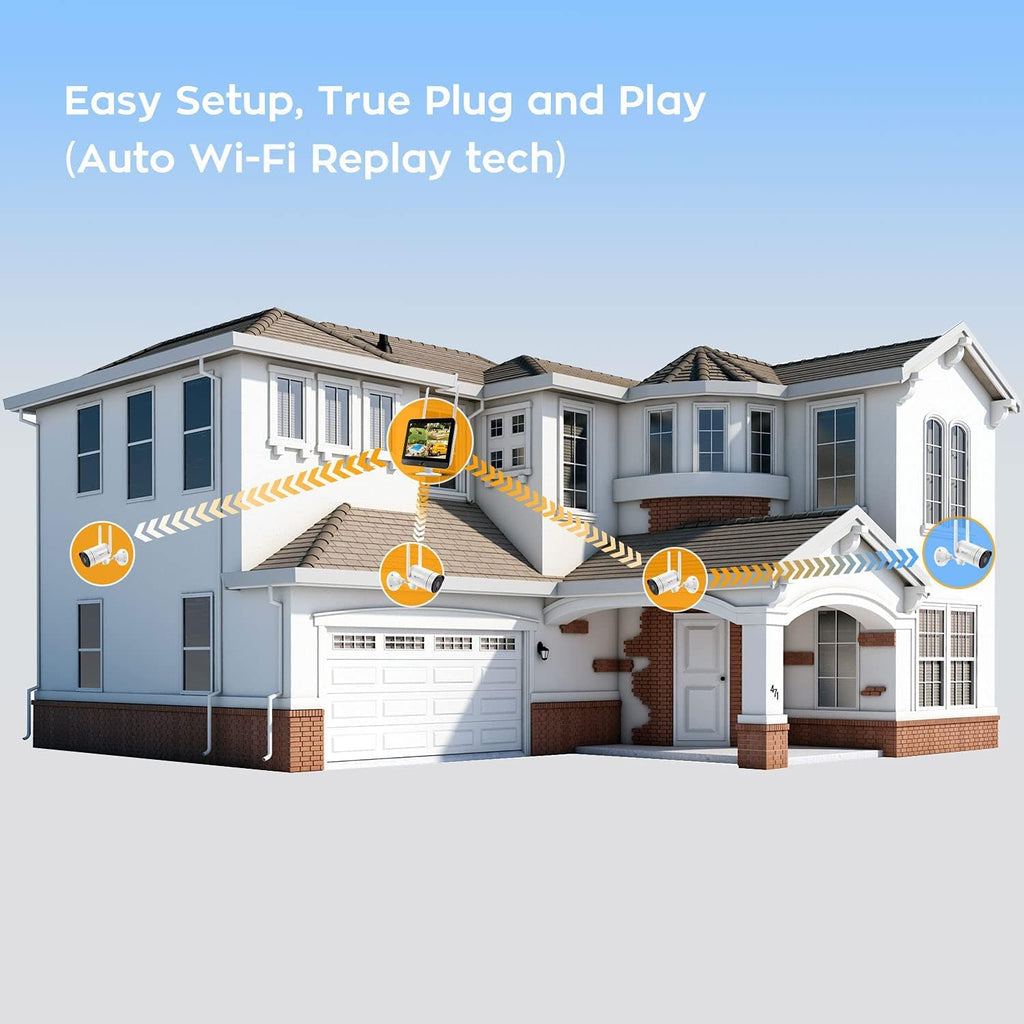 2K Wireless Security Camera System with 12 HD Monitor and 4pcs Cameras B556366